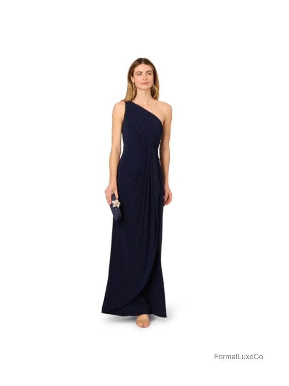 One Shoulder Matte Jersey Formal Mermaid Dress Floor Length